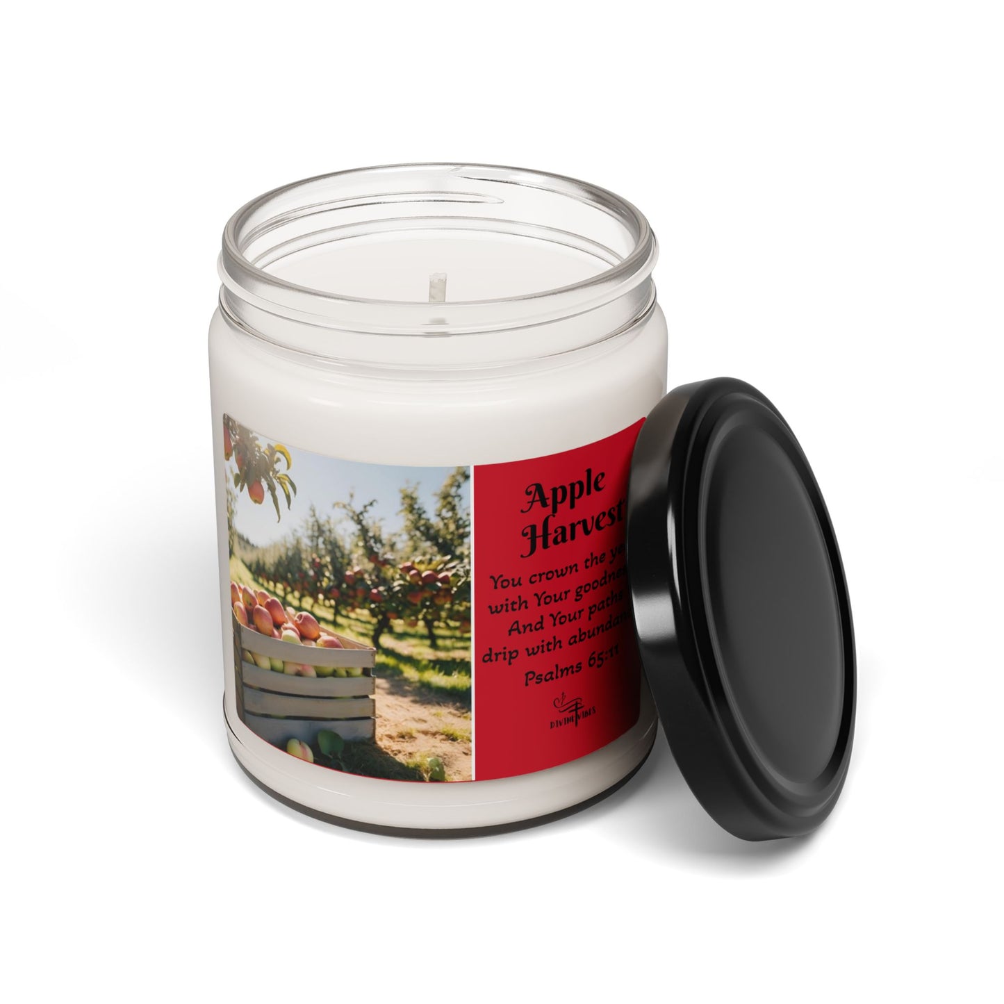 Apple Harvest Scented Soy Candle with bible verse- 9oz