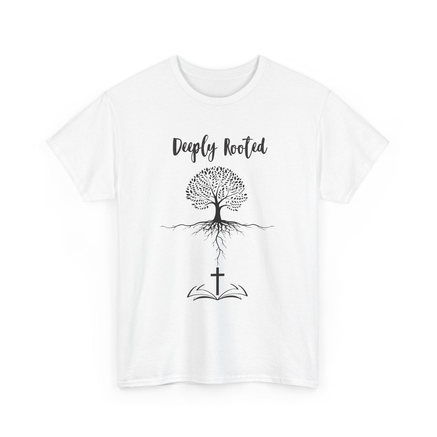 Deeply Rooted Unisex Cotton Tee - Inspirational Tree Design