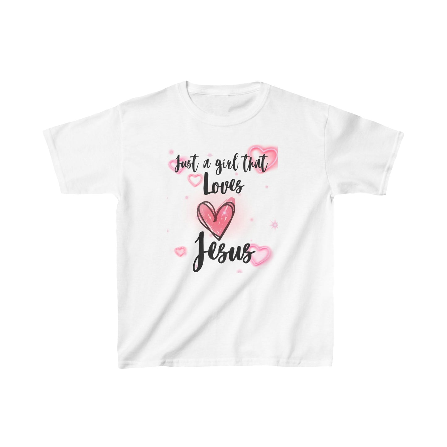 Kids Just a Girl That Loves Jesus Tee - Heart Design for Christian Children