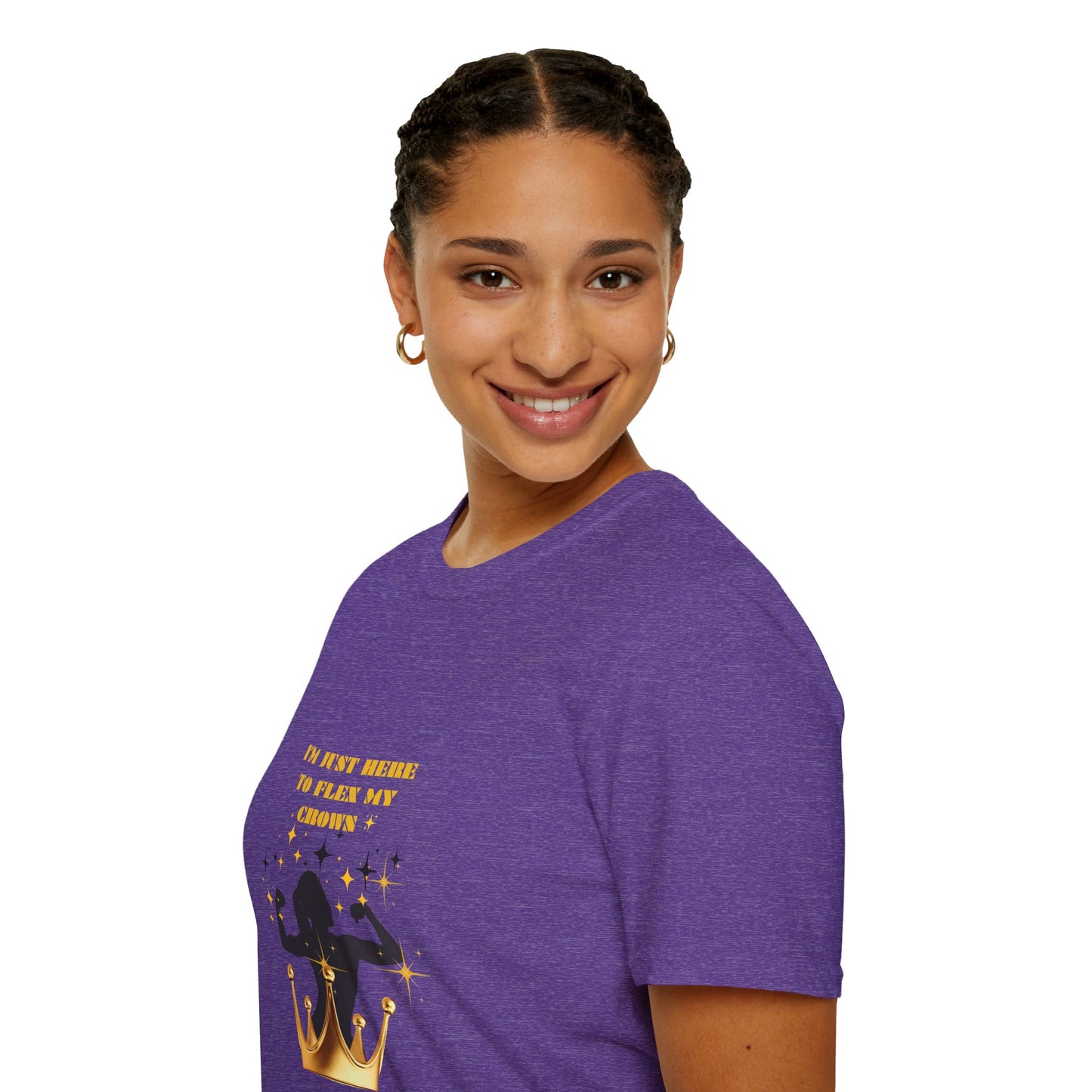 Crown Flexing Unisex Softstyle T-Shirt - I'm Just Here to Flex My Crown