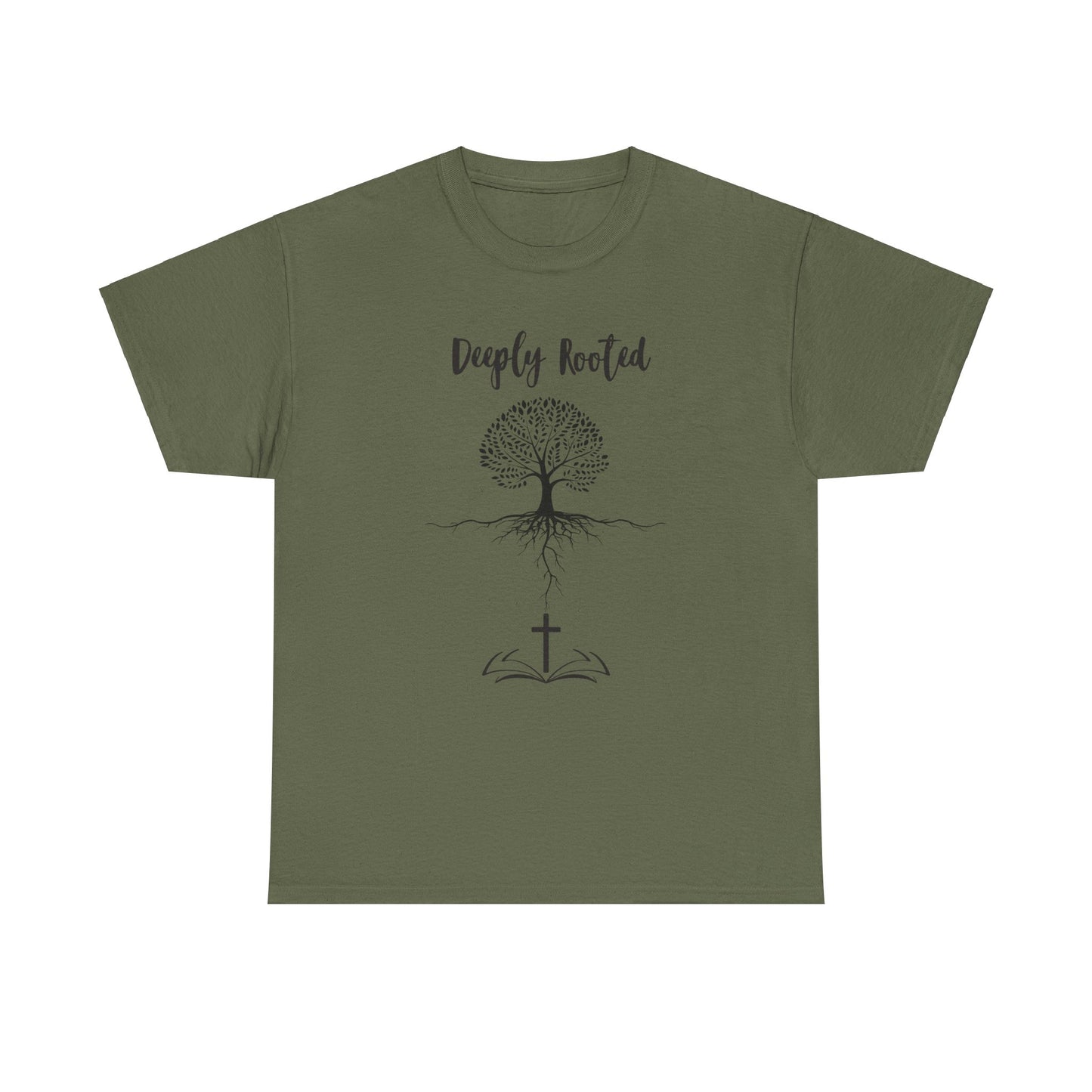 Deeply Rooted Unisex Cotton Tee - Inspirational Tree Design