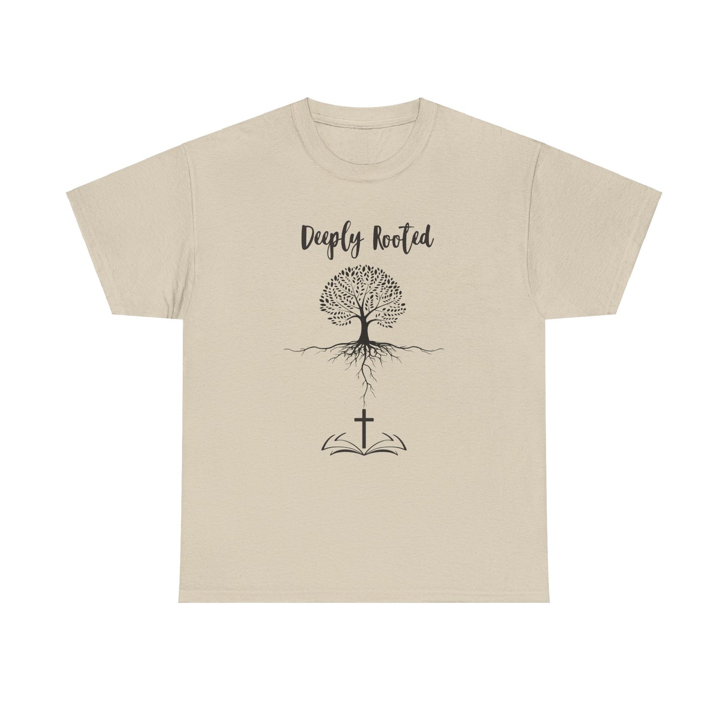 Deeply Rooted Unisex Cotton Tee - Inspirational Tree Design