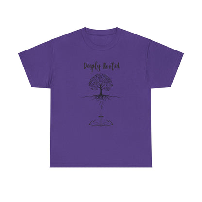 Deeply Rooted Unisex Cotton Tee - Inspirational Tree Design
