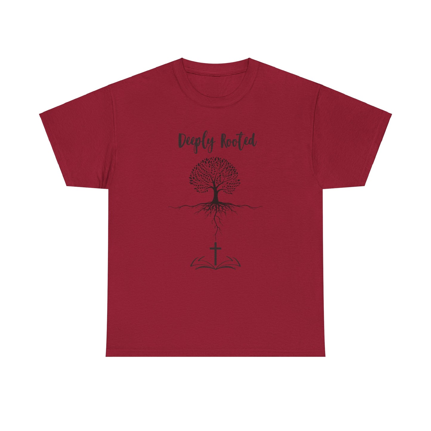 Deeply Rooted Unisex Cotton Tee - Inspirational Tree Design